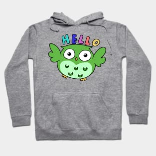 Hello Green Owl Hoodie